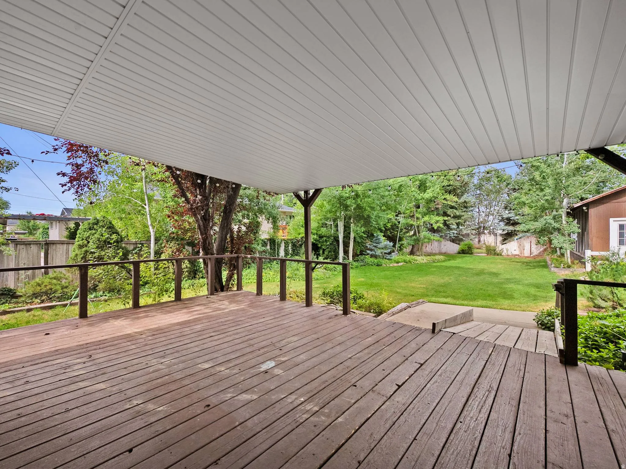 Another view from the covered wood deck
