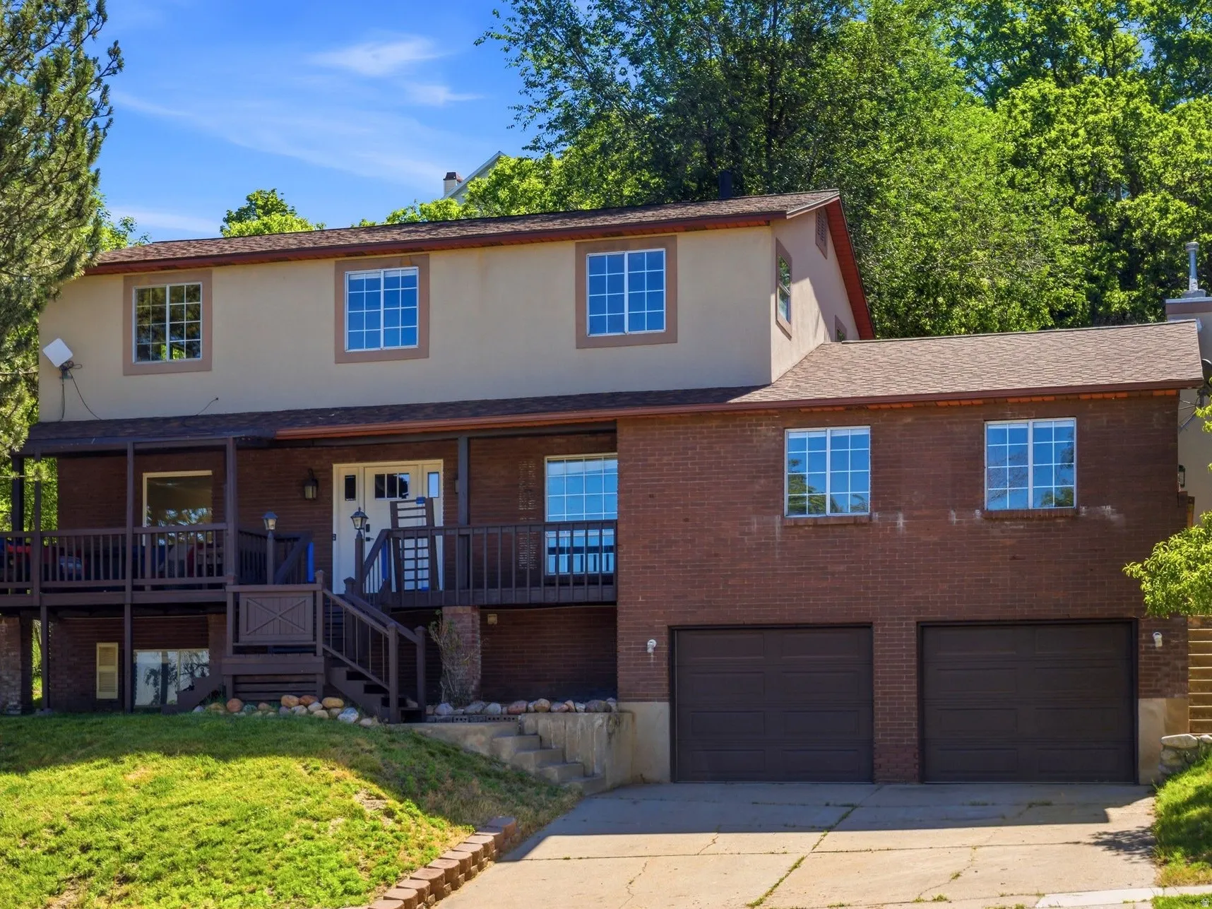 Brick 2-story facing SW
