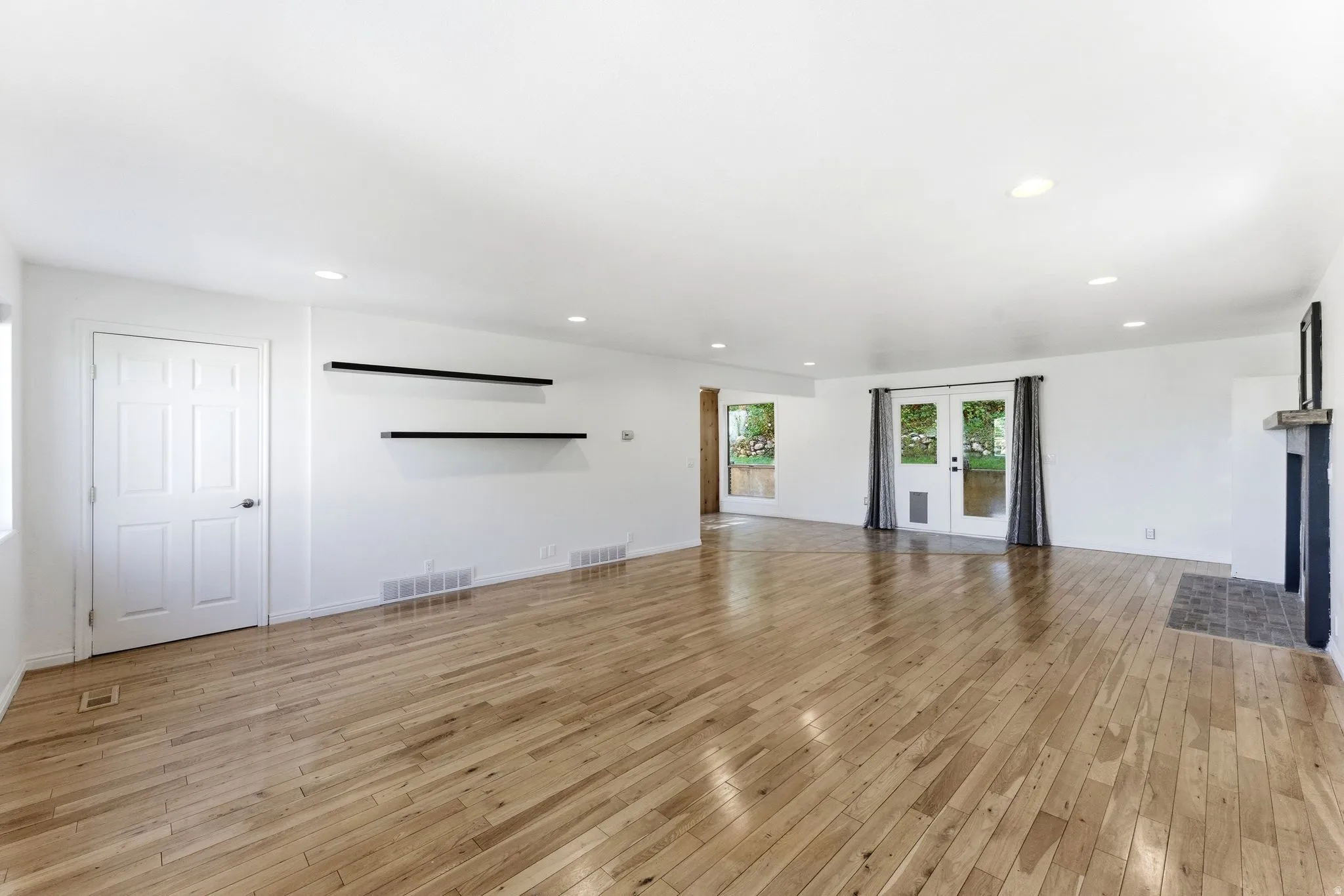 Spacious family room with walk-out to back patio.