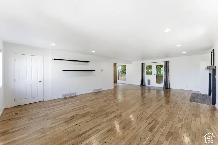 Spacious family room with walk-out to back patio.