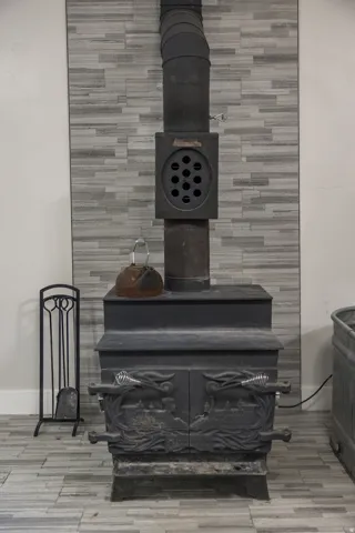 Wood Burning Fireplace in Basement