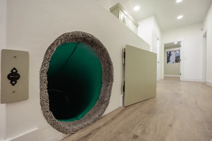 Slide to the basement playroom