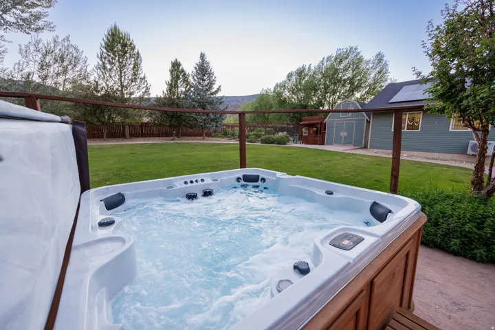 Saltwater Spa steps from the main bedroom