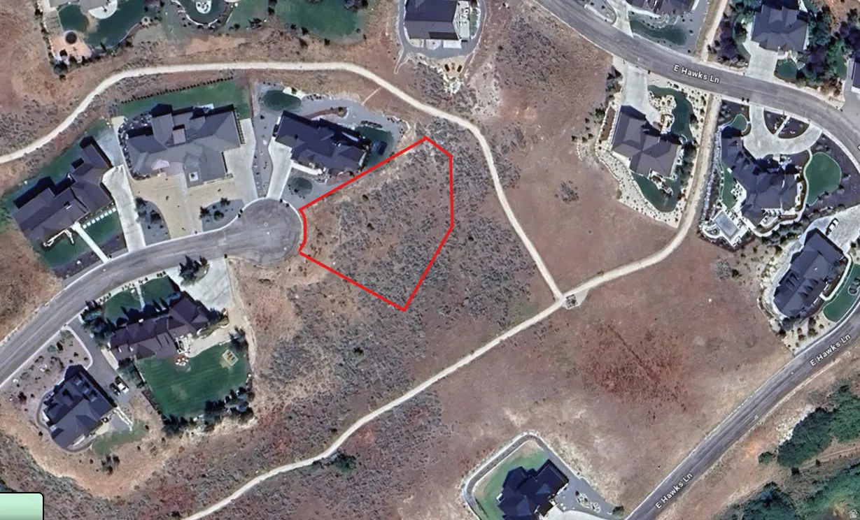 Aerial Survey. Depicting the property's boundaries within a residential area