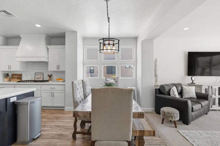 Dining with extra windows and natural light