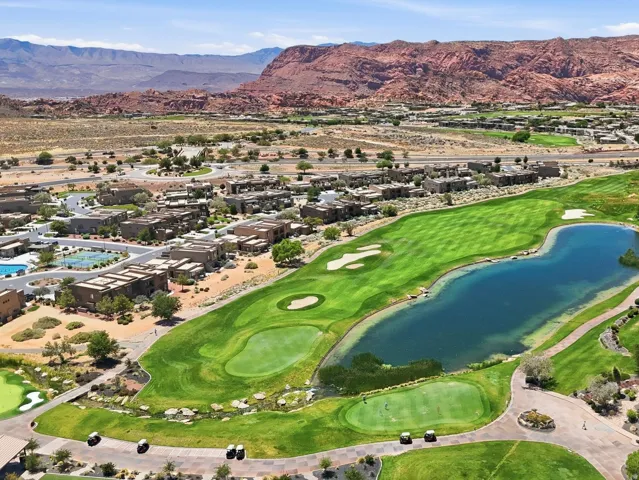 Golf course and red rock vistas