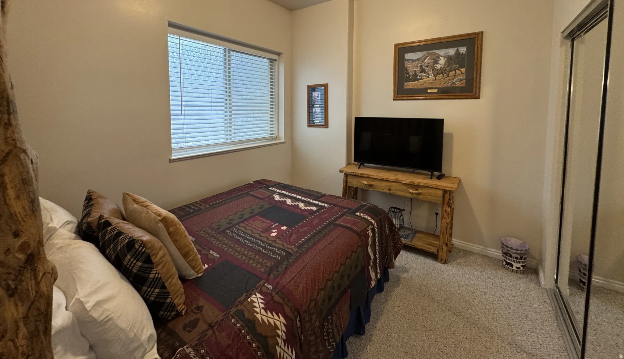 Lower level private queen size bed and closet