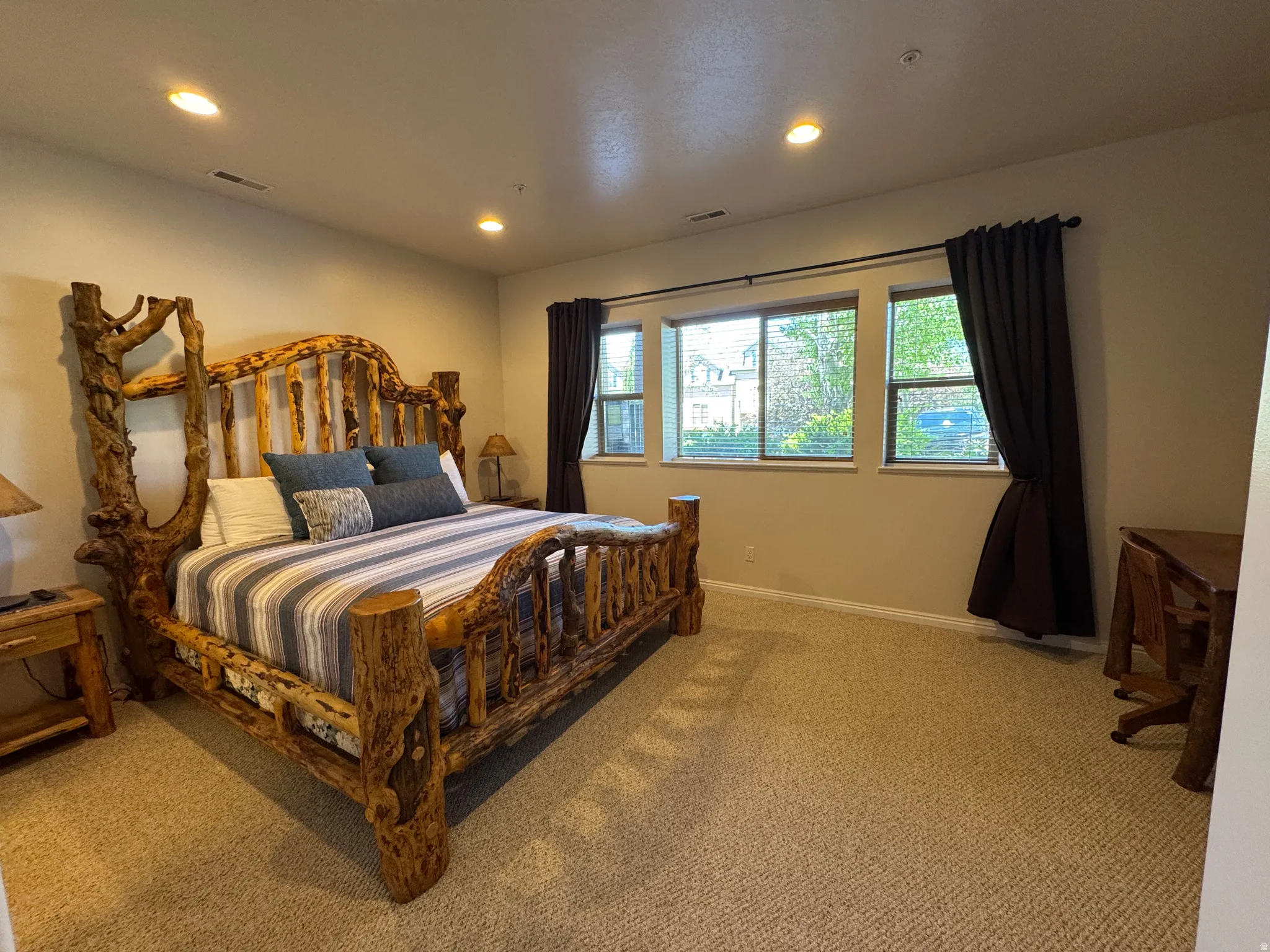 Primary bedroom has ample space for an office in the corner. New King size mattress.