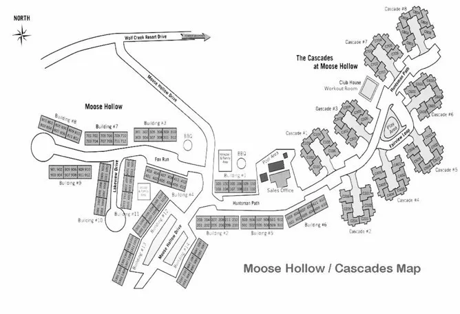 Site Map. Depicting the layout of buildings and roadways within the property