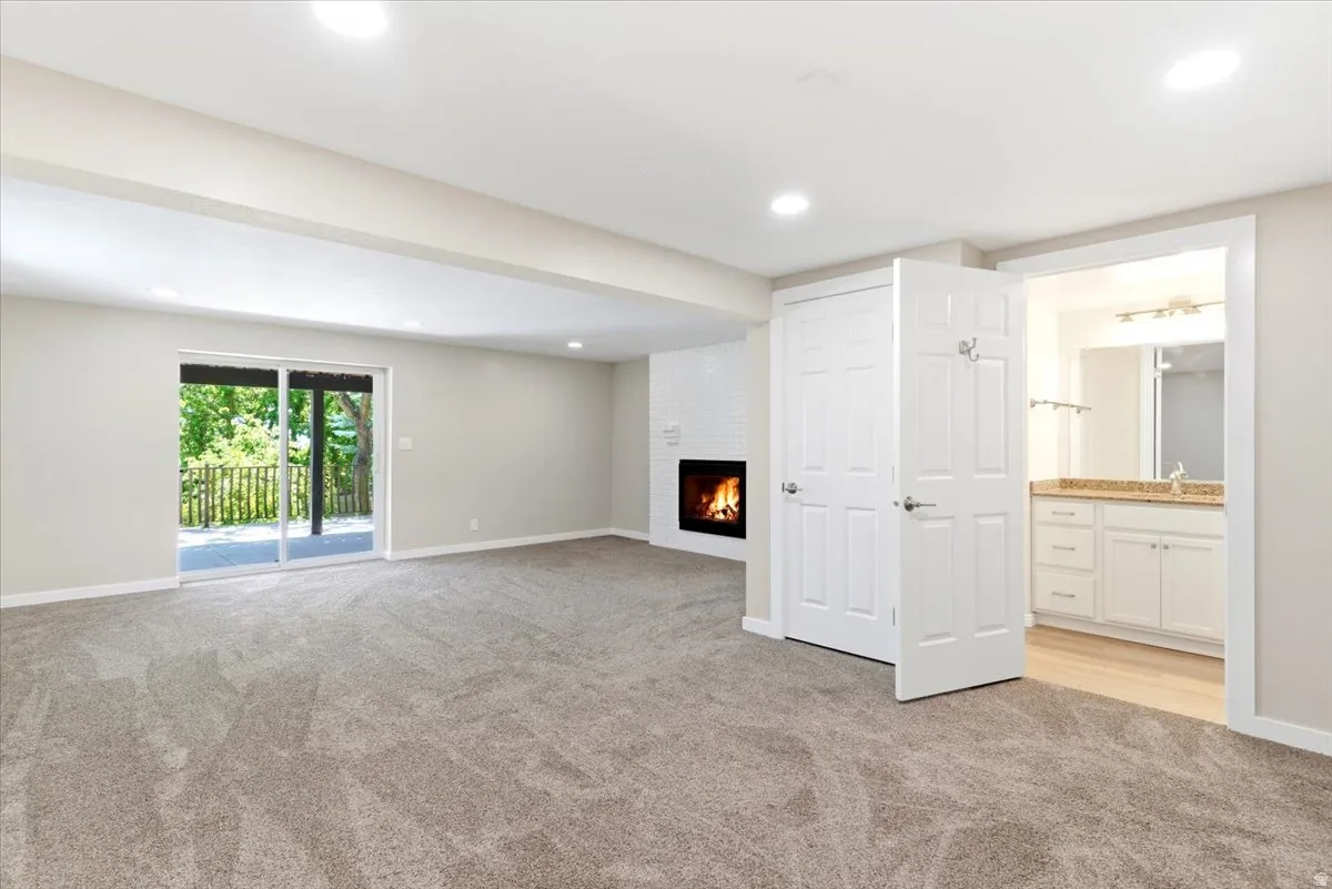 Basement with a separate entrance is stubbed for a sink, making it a flexible space for a possible mother-in-law suite/ADU