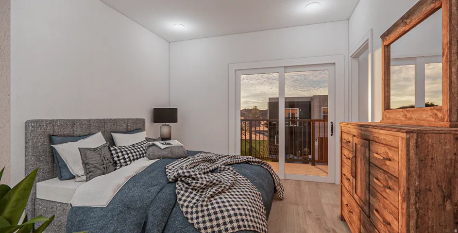 Room featuring wood-finish flooring and recessed lighting