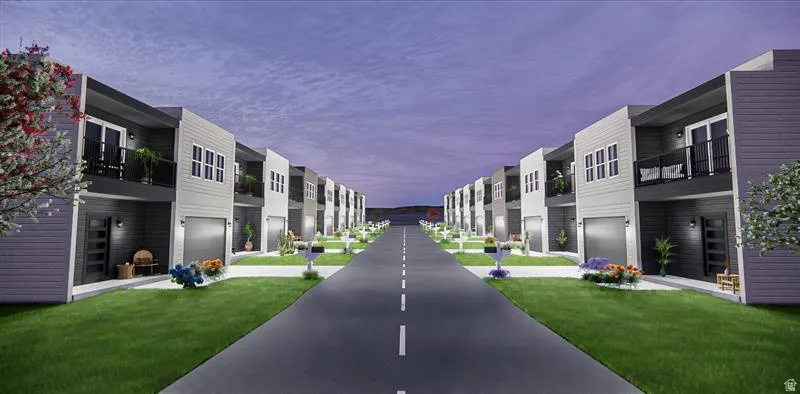 Modern multi-level townhomes featuring clean lines and a contemporary aesthetic