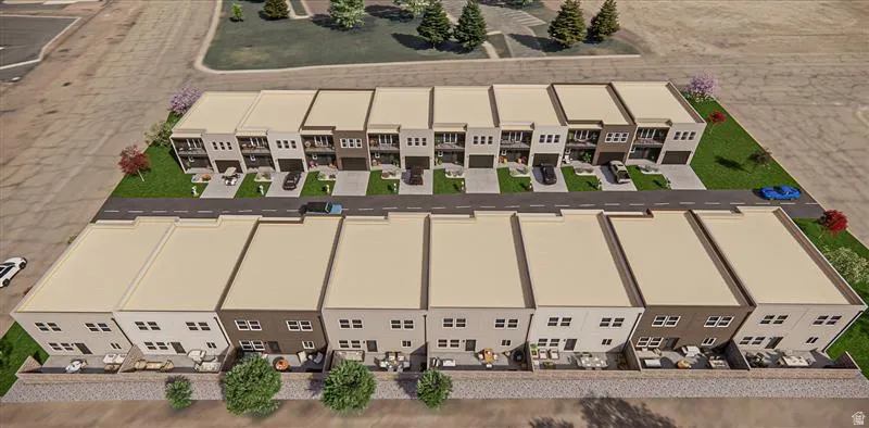 New construction townhome community featuring contemporary architectural styles
