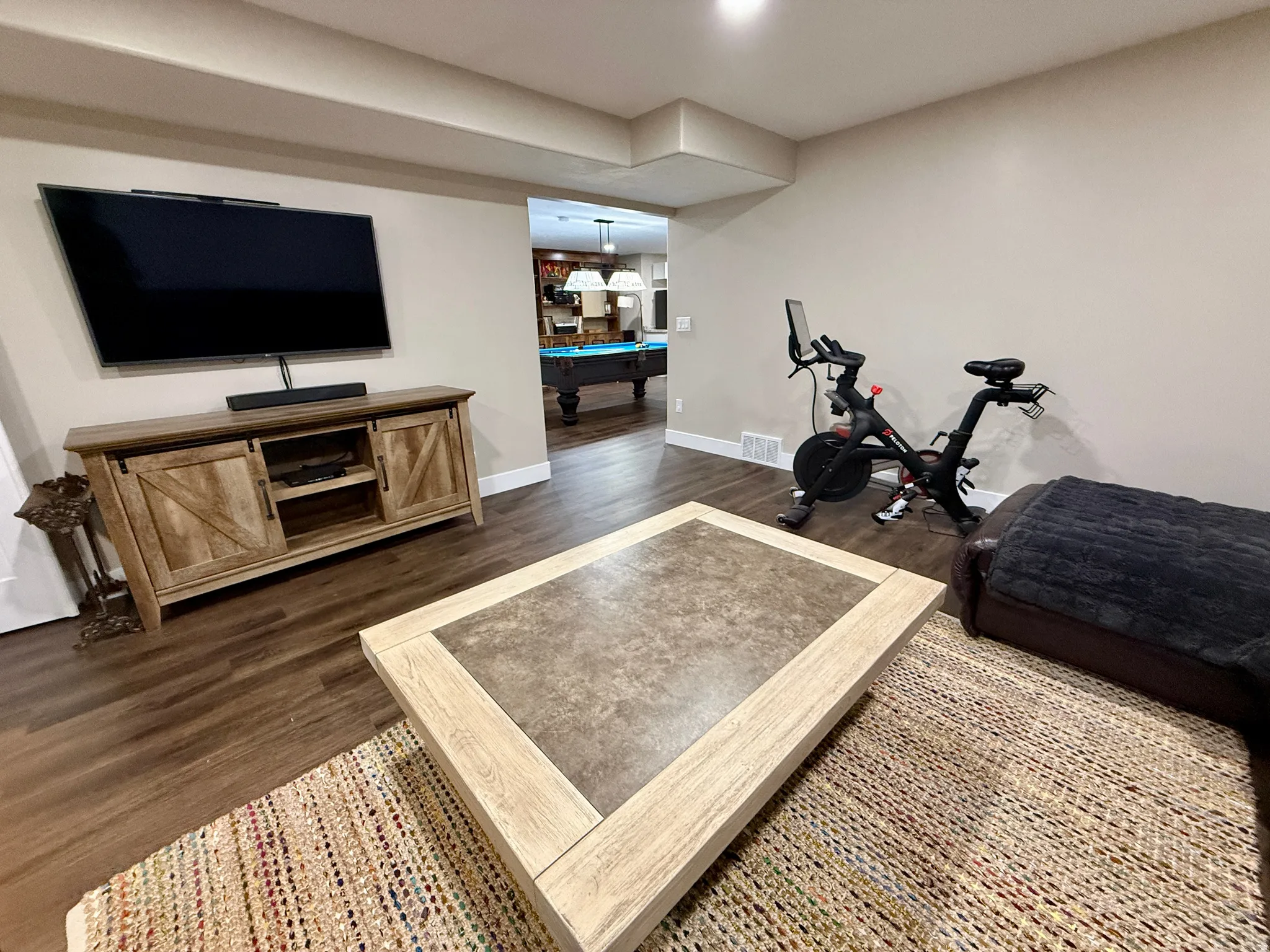 Wood-finish flooring throughout