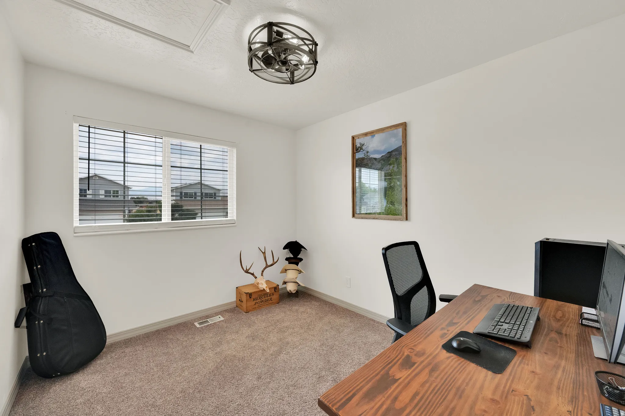 Guest bedroom currently being used as an office.