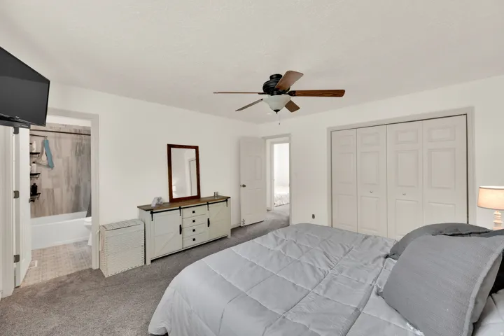Primary bedroom and primary bath and closet.