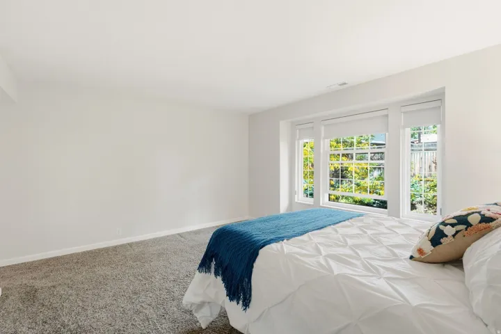 Recessed window alcove with three large windows