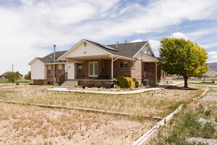 Brick exterior with white trim