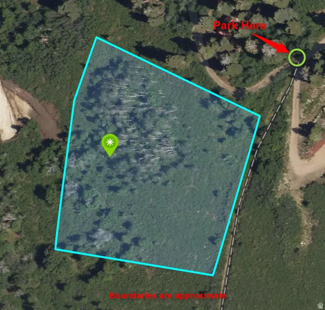 Property Parcel Map. Illustrating the approximate boundaries of the property and an access point