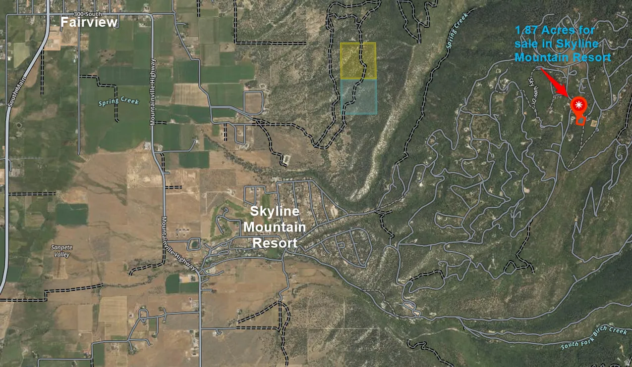 Property Map. Illustrating the location of the property within Skyline Mountain Resort