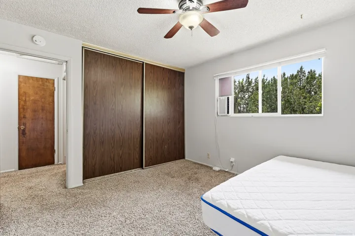 Bedroom featuring neutral-toned carpeting and light-colored walls