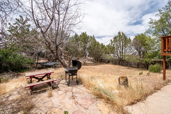 Expansive outdoor area featuring mature trees and natural vegetation
