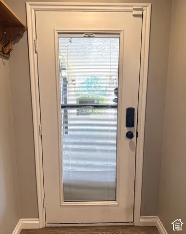 Integrated blinds in front door