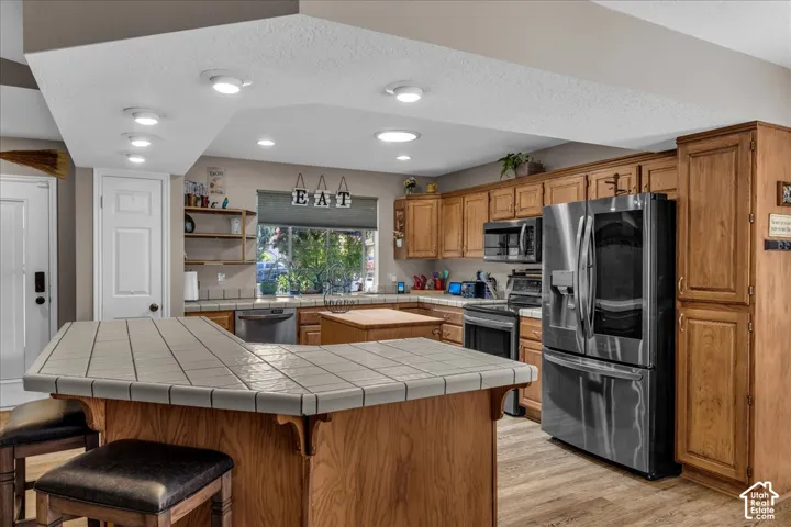 Kitchen with newer black stainless appliances, (Refrigerator Included)