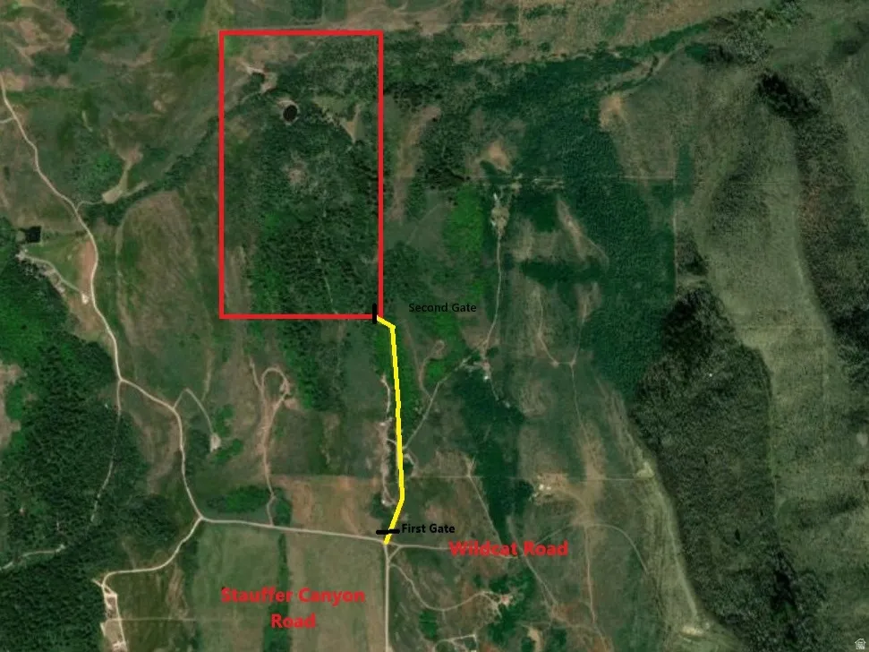 Aerial Map. Illustrating the property boundaries and access routes