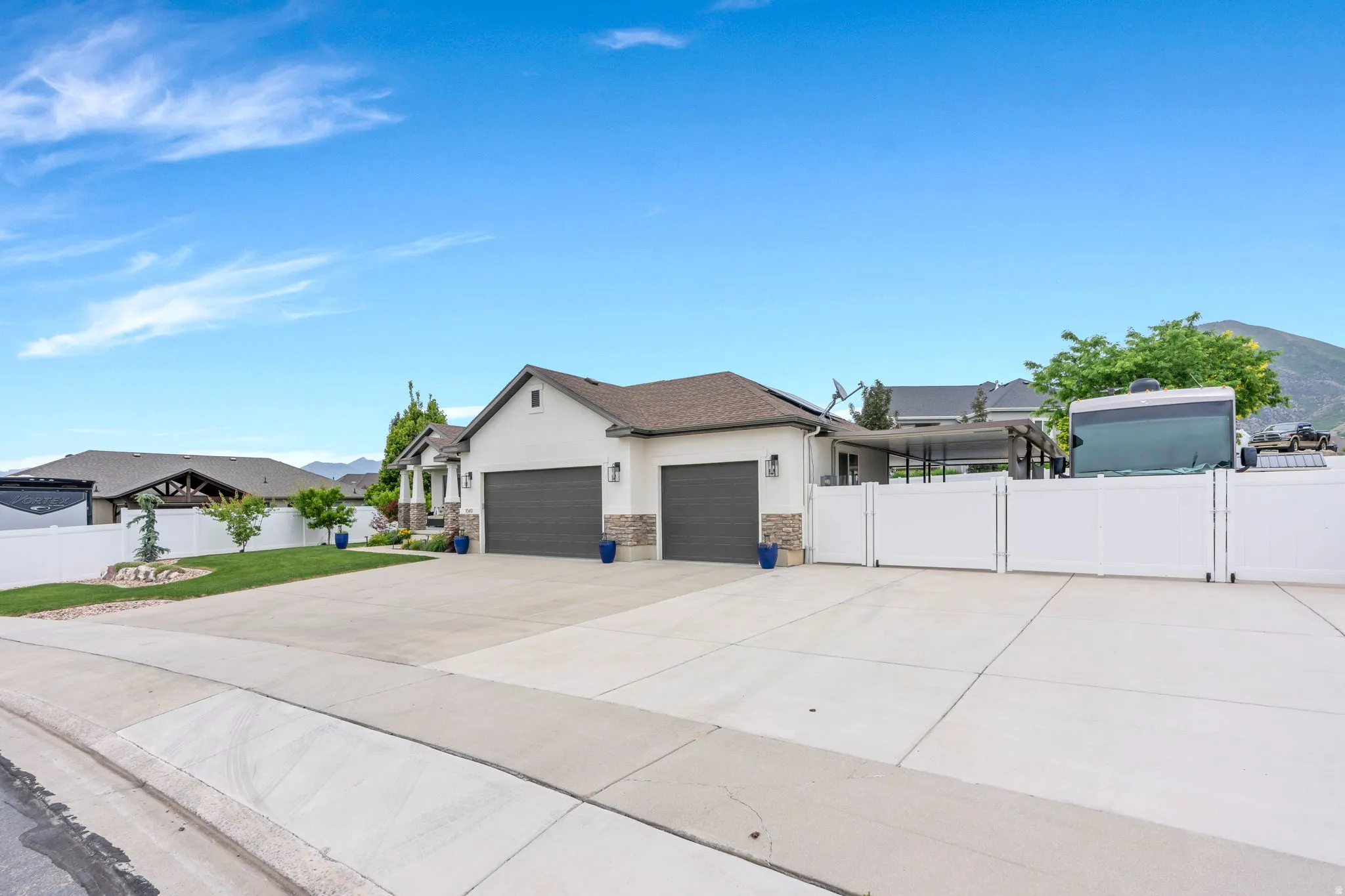 Concrete driveway with spacet to up to seven cars