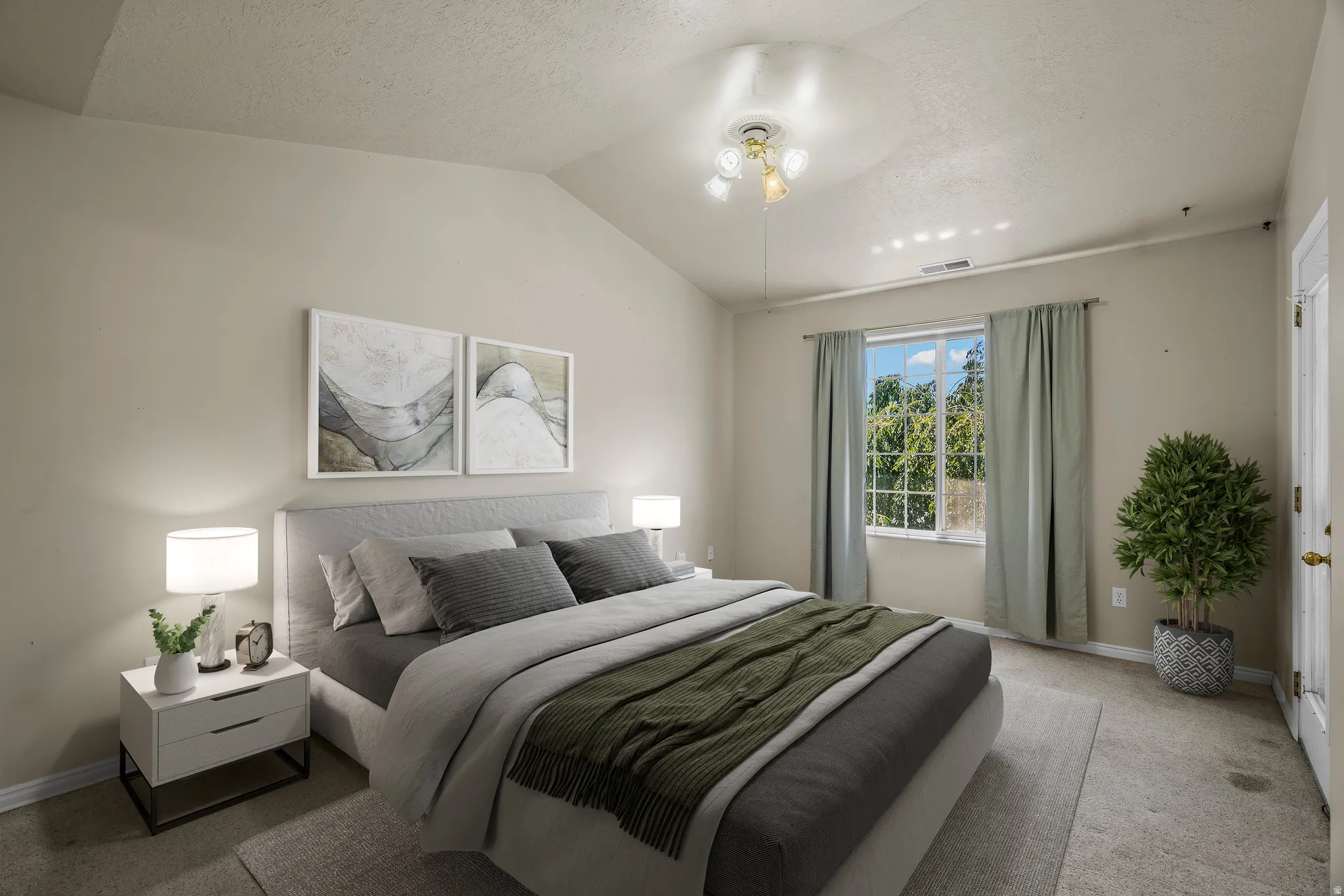 Primary bedroom virtually staged