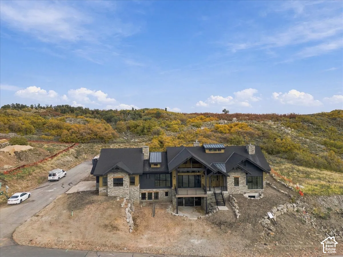 Aerial view of front of home