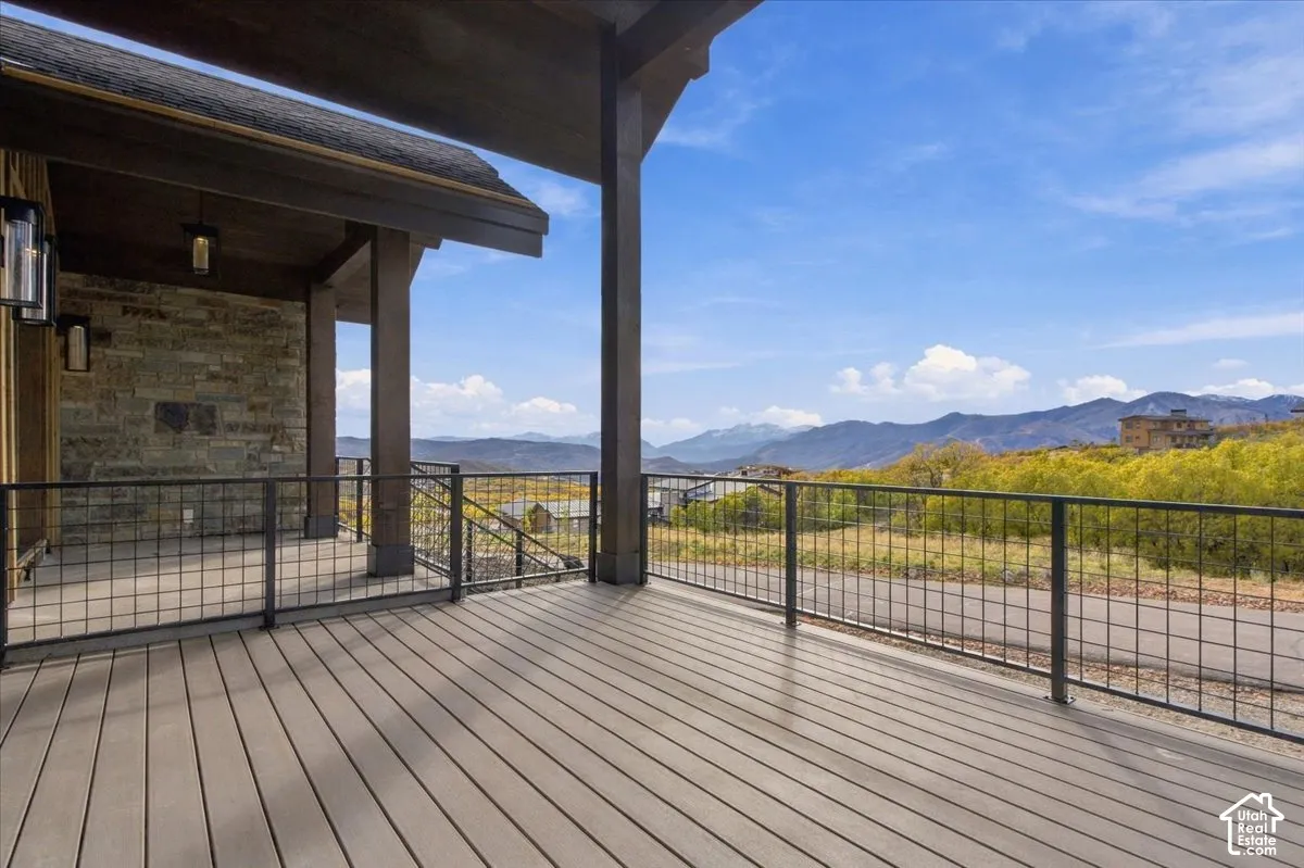Covered deck featuring breathtaking views
