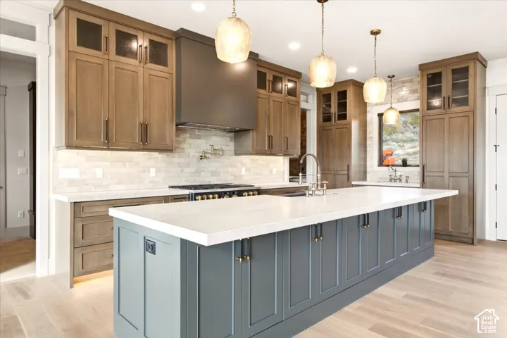 Spacious kitchen featuring a large island
