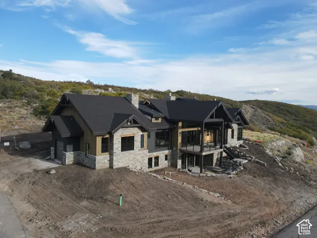 Aerial view of home from the street corner