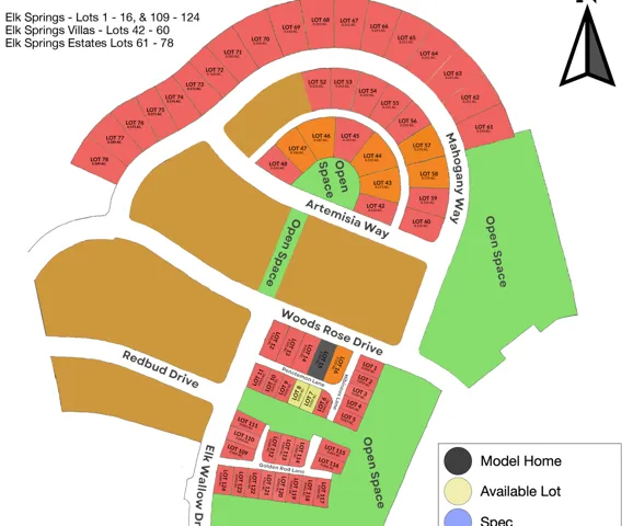 Site Plan. Displaying property lots, roadways, and open spaces within a development