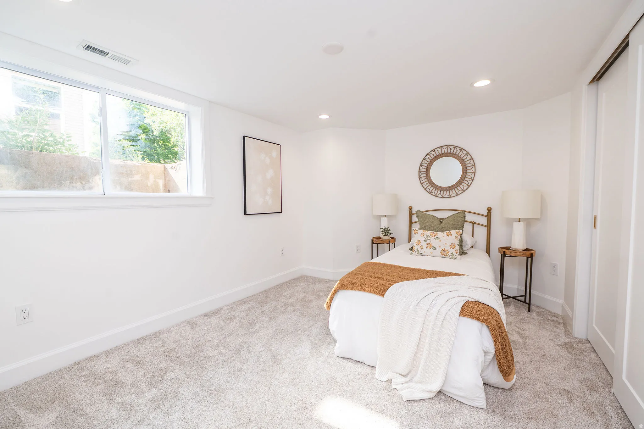 Basement Bedroom with large egress window