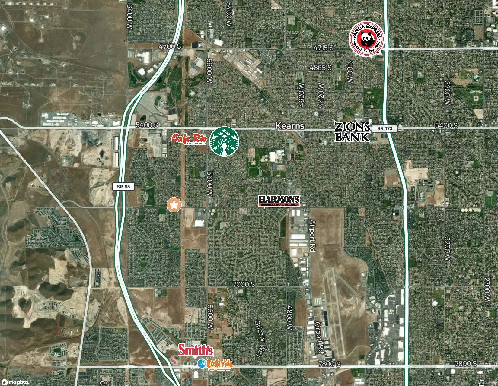 Property Map. Displaying the property's location and surrounding infrastructure and commercial entities.