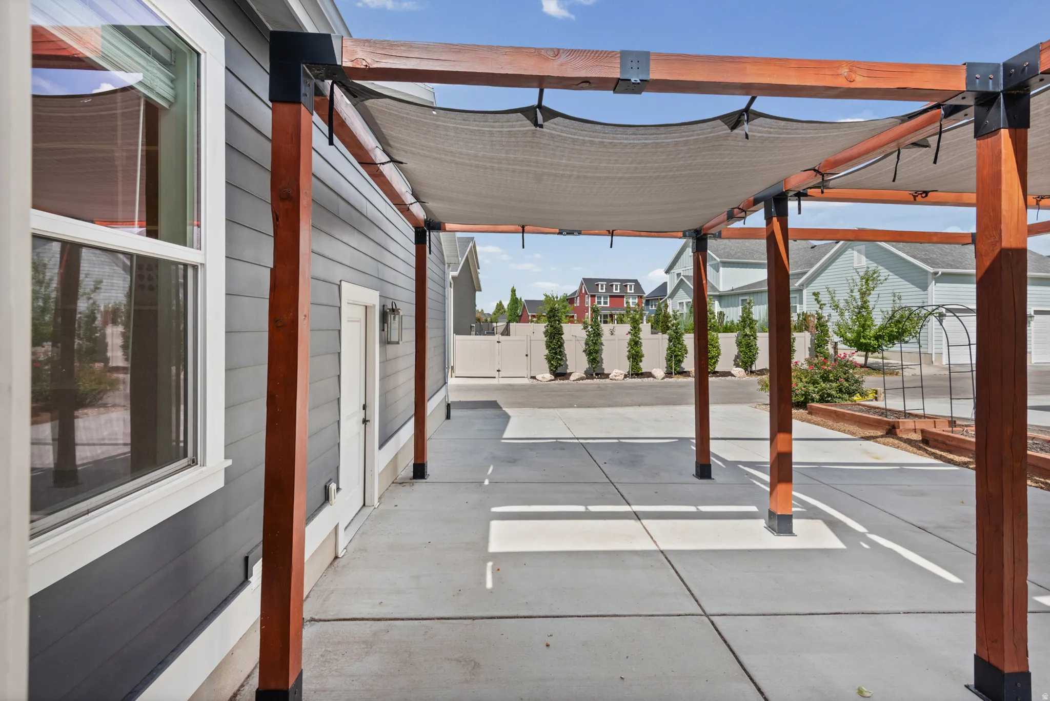 Patio with large pergola
