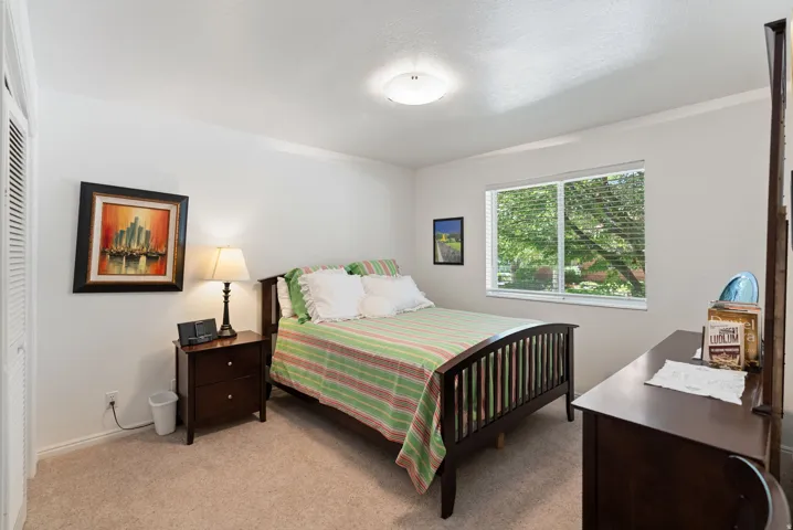 Bright interior space featuring a double-paned window, neutral carpet flooring, and white painted walls