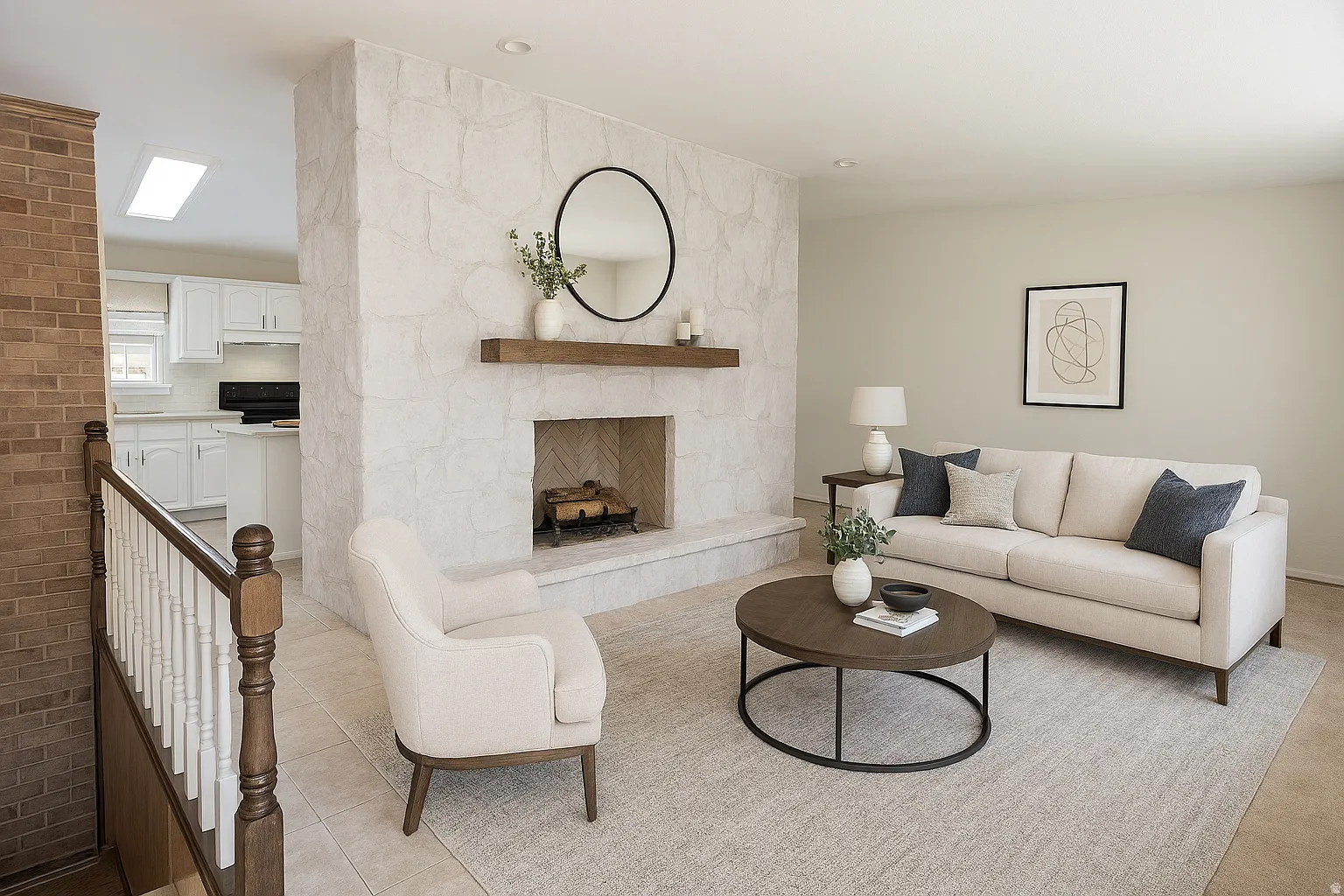 VIRTUALLY STAGED AND PAINTED WHITE