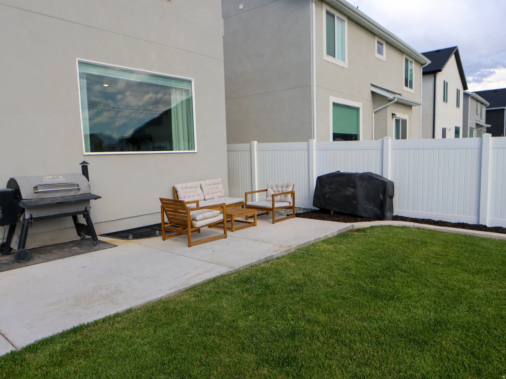 Backyard patio area