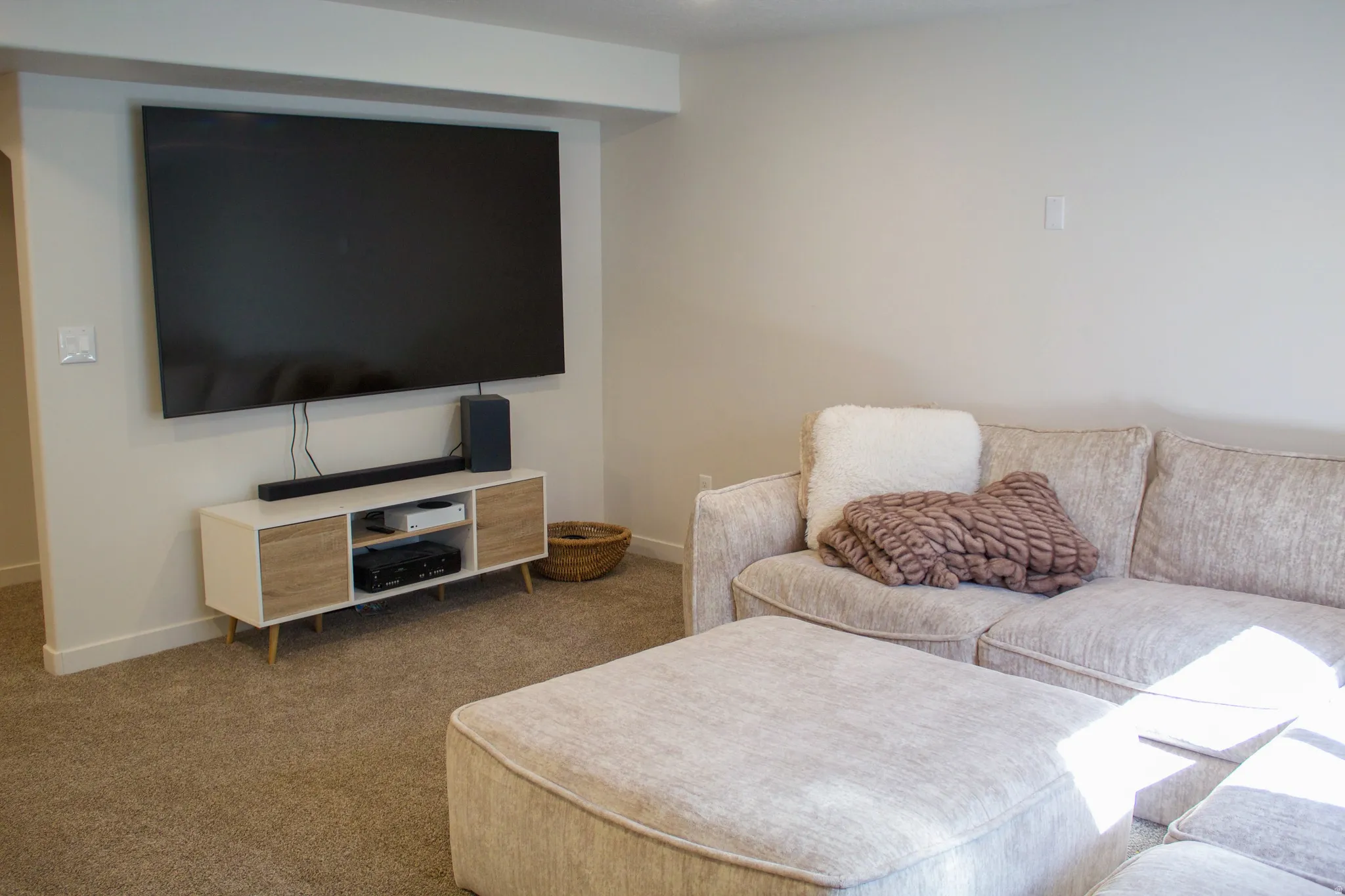 Basement living room area