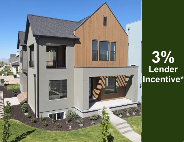 Exterior of homed displaying the property with an advertised lender incentive