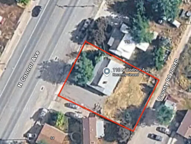 Aerial Map. Displaying the property boundaries and street names