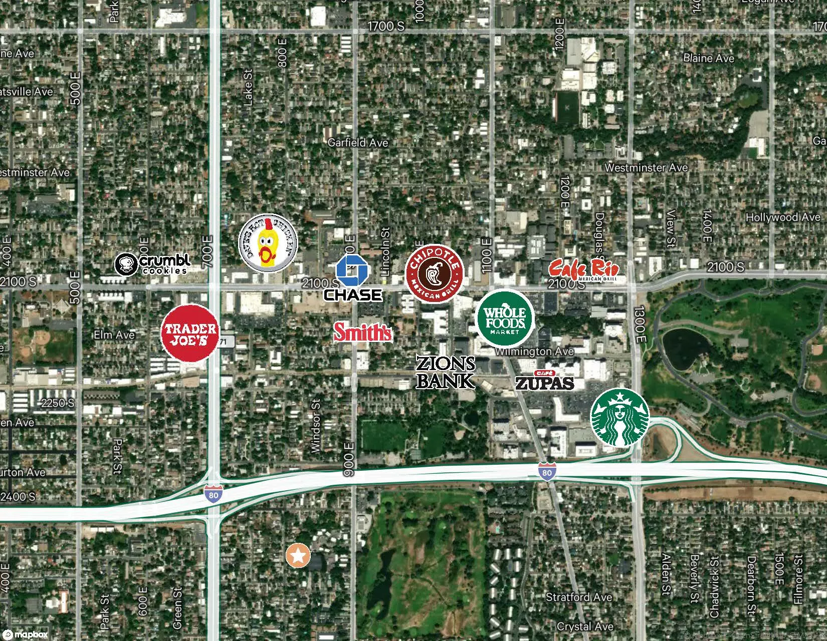 Site Map. Illustrating commercial establishments and infrastructure within the specified area.