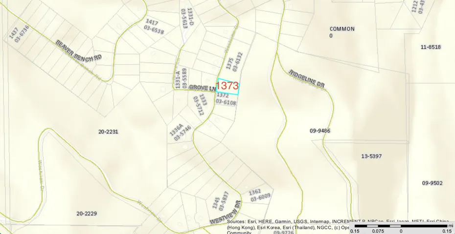 1993 Westview Dr.  Plat Map LOT 1373 (in Red).