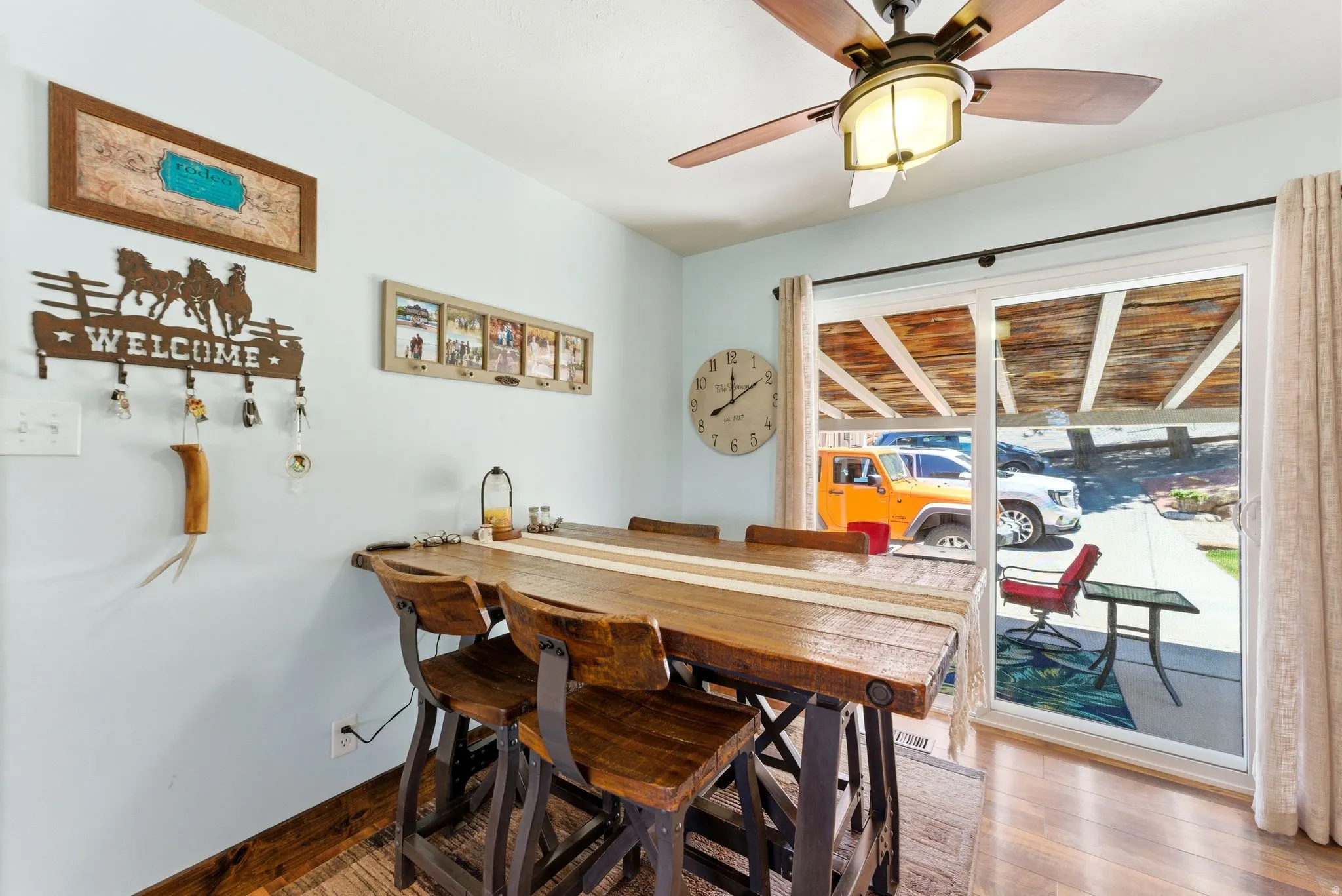 Wood-finish flooring throughout