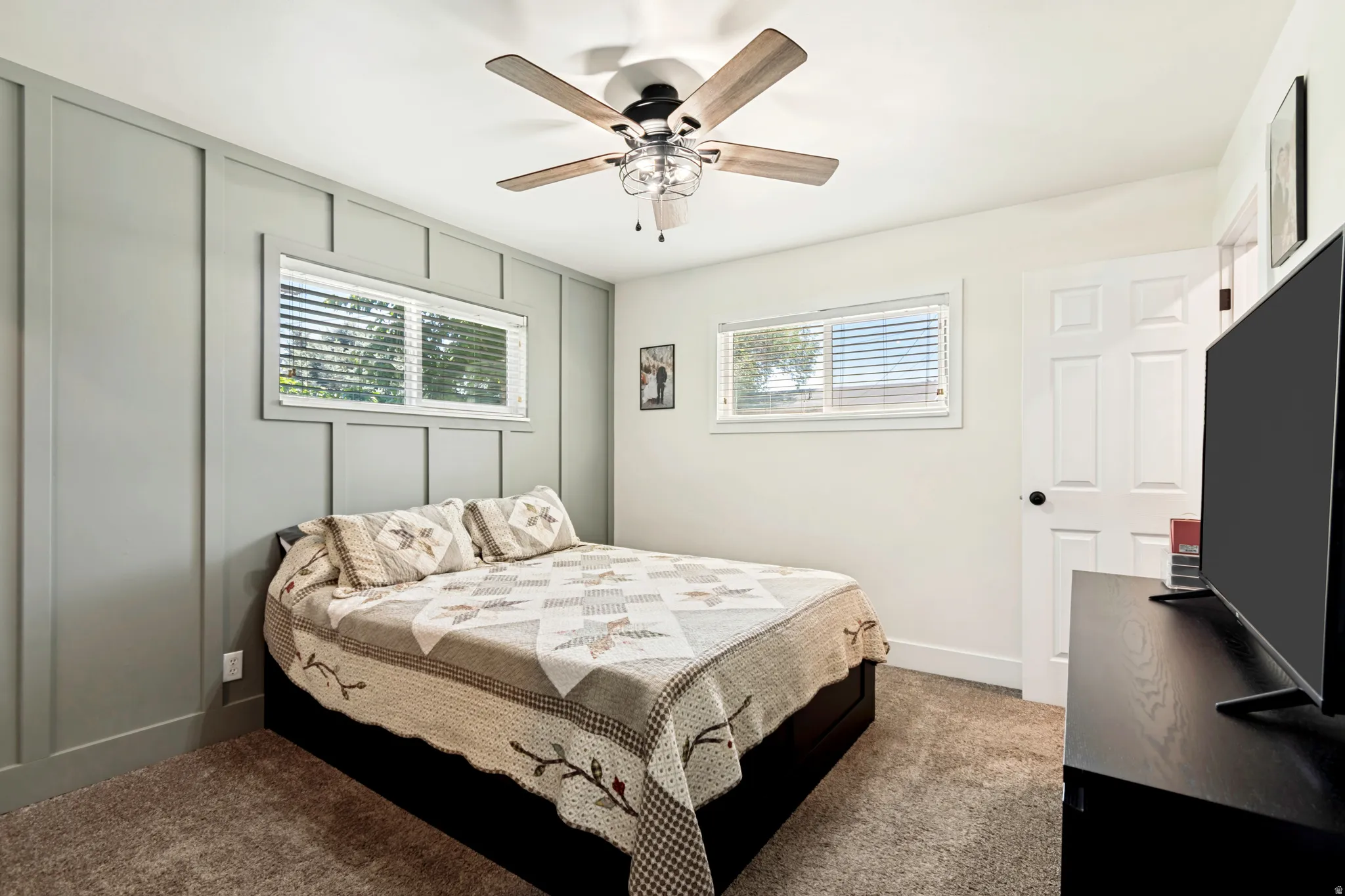 Accent wall with wainscoting detail