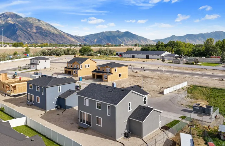 Newly constructed residential properties with partial hardscaping